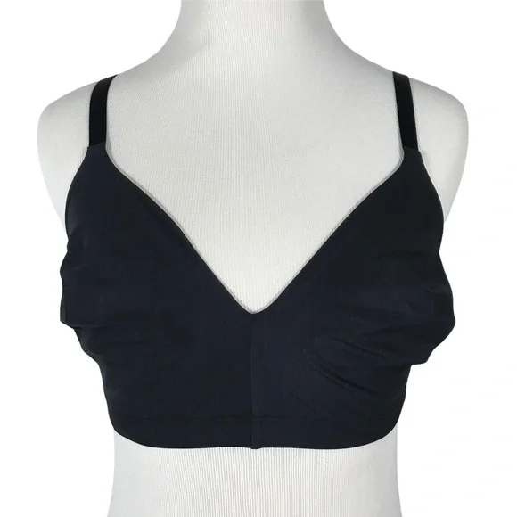 HANRO OF SWITZERLAND 1291 SMOOTH ILLUSION WIREFREE BRALETTE BLACK SIZE 38B